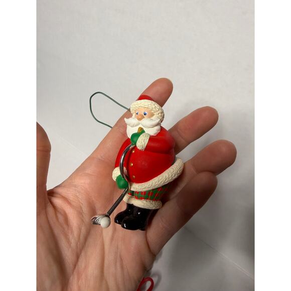 Vintage Hallmark Keepsake Christmas Ornaments Golf Santa Putter Lot of 2 - Picture 3 of 4